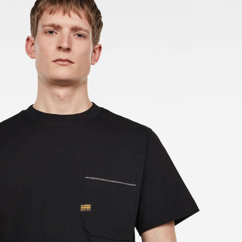 G-Star RAW® Pocket Loose Round Neck T-Shirt ブラック detail shot
