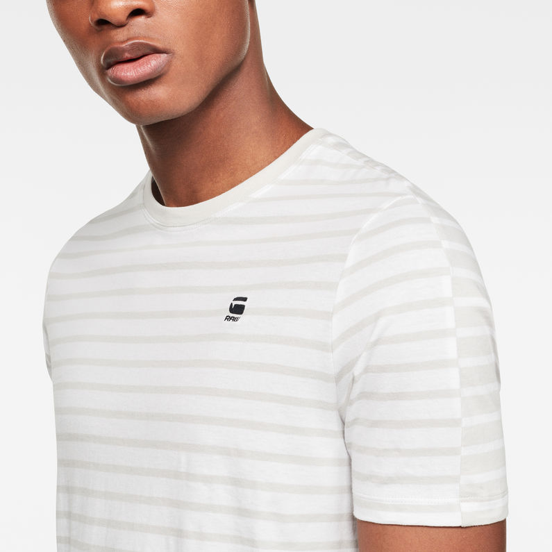 G-Star RAW® Korpaz Stripe GR Slim T-Shirt White detail shot