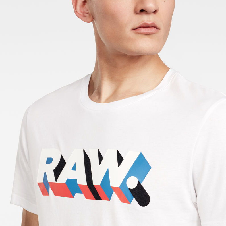 G-Star RAW® RAW. Text Slim T-Shirt White detail shot