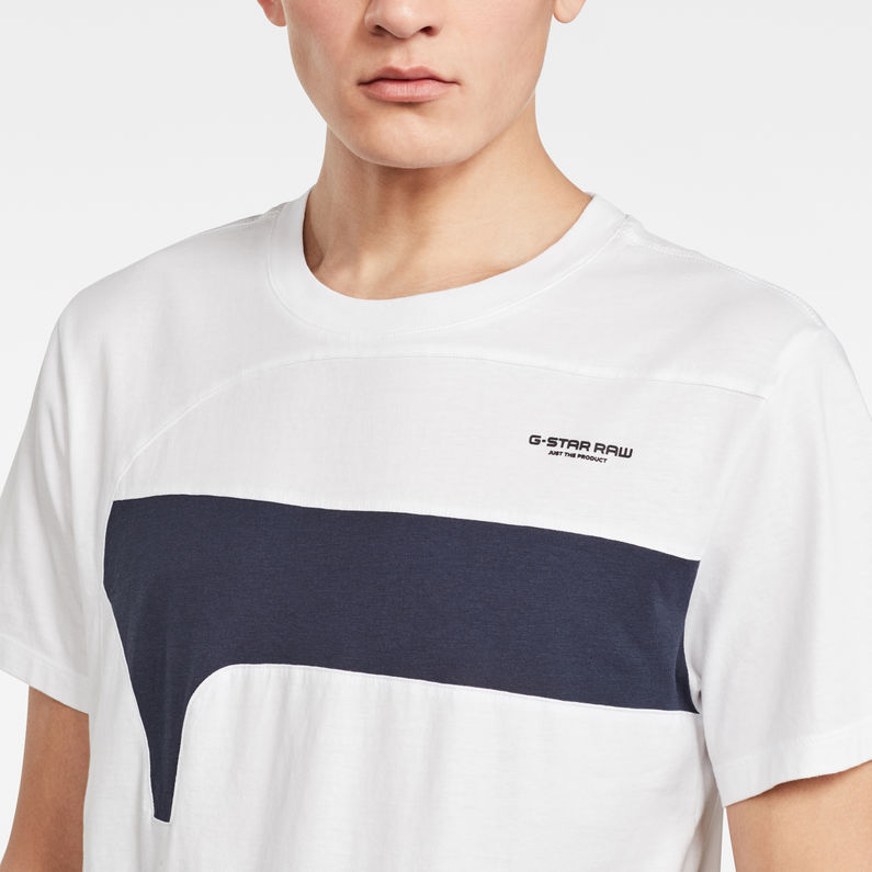 G-Star RAW® T-shirt One Cut and Sewn GR Blanc detail shot
