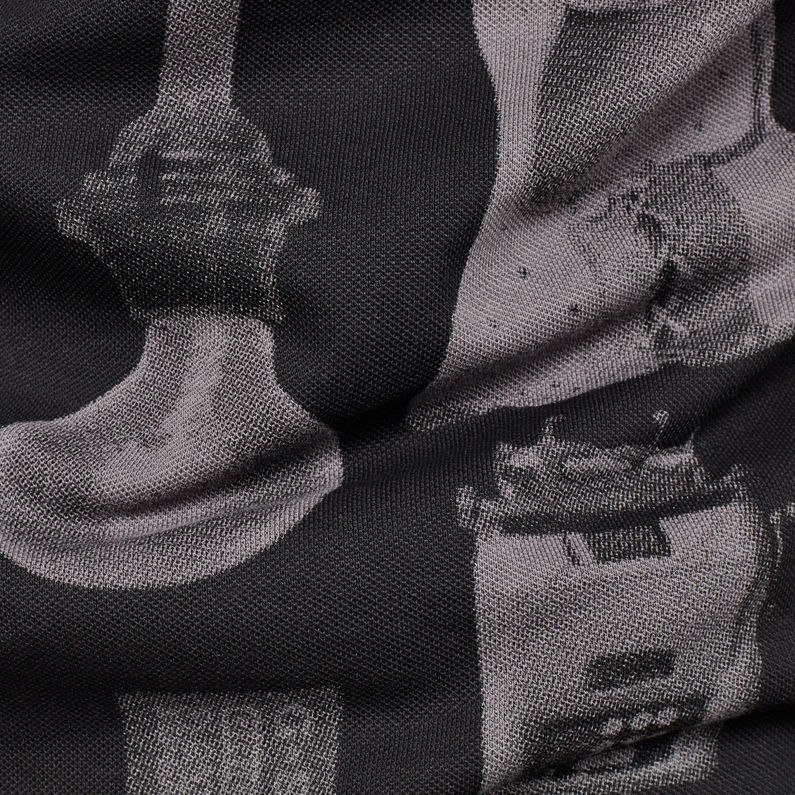 G-Star RAW® Dunda Materials Allover Graphic Slim Poloshirt Schwarz