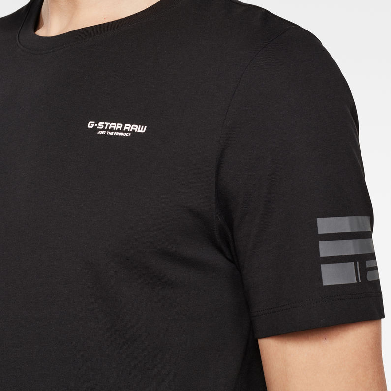 G-Star RAW® Flag Text GR Slim T-Shirt Zwart detail shot