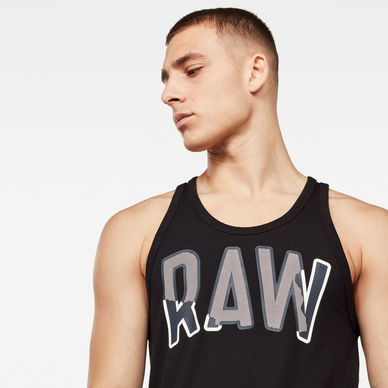G-STAR® Multi Layer RAW GR Tanktop Zwart detail shot