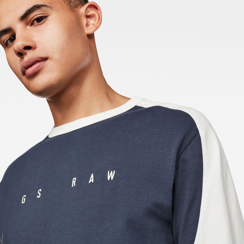 G-Star RAW® Baseball T-Shirt Mittelblau detail shot