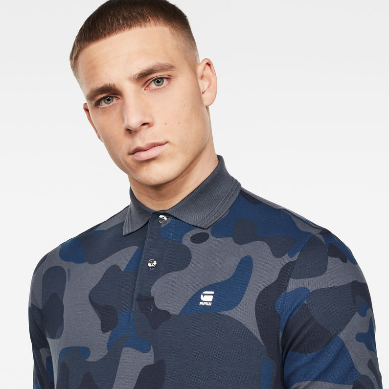G-STAR® Polo Camo Allover GR Bleu foncé