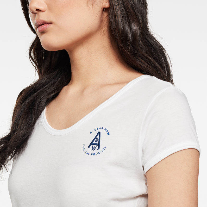 G-Star RAW® Circle GR Eyben Ringer Slim Top White detail shot