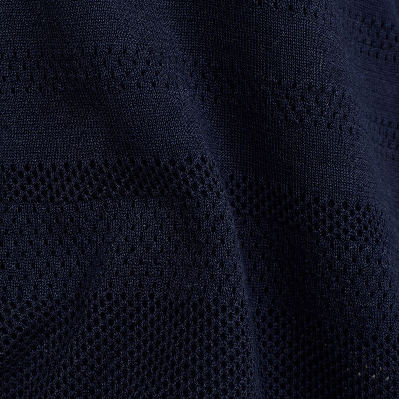 G-STAR® Top Inqar Mesh Knitted Azul oscuro fabric shot