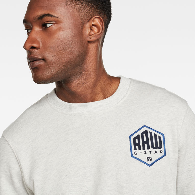 G-Star RAW® Chest Logo GR Sweater White detail shot