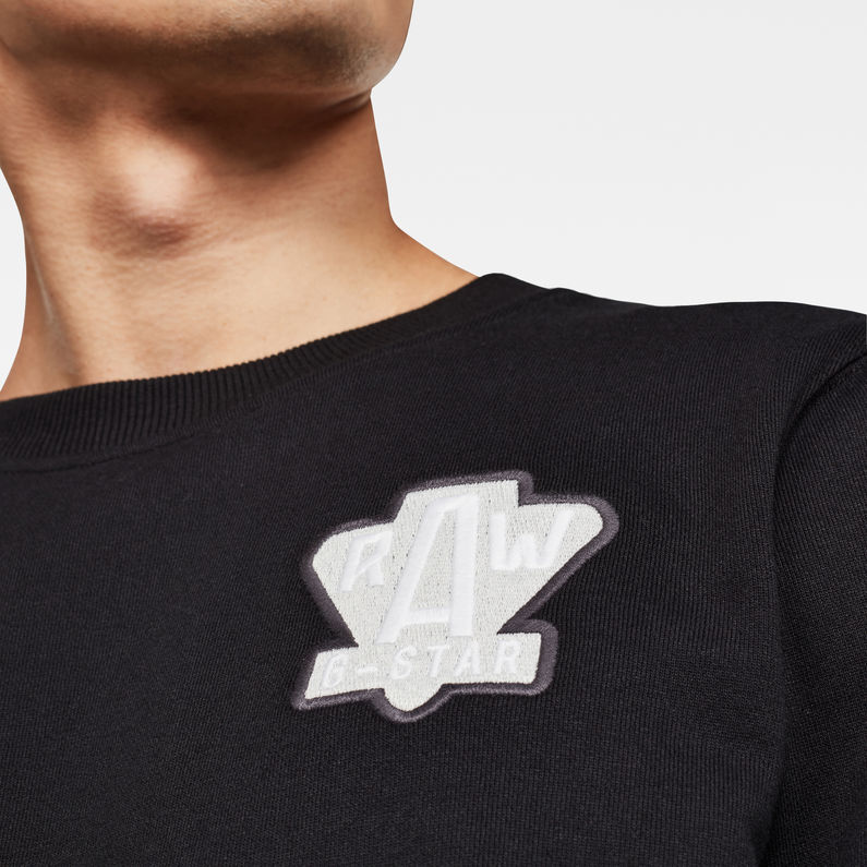 G-Star RAW® Sweat Chest Logo GR Noir detail shot