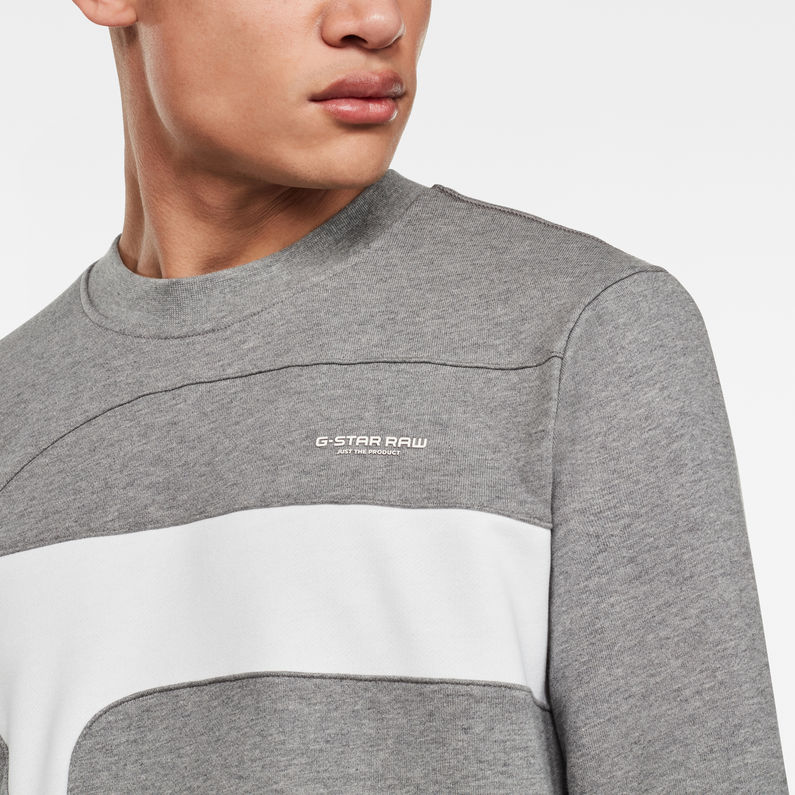 G-Star RAW® Hamburger Logo Sweater Grijs detail shot