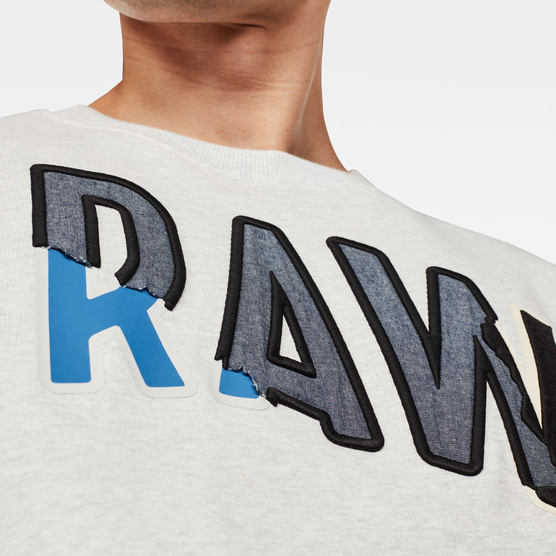 G-Star RAW® Denim Applique Sweatshirt Weiß detail shot