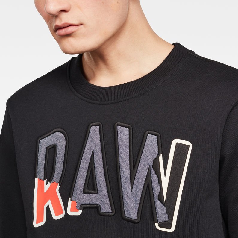 Denim Applique Sweater Dark Black G Star Raw