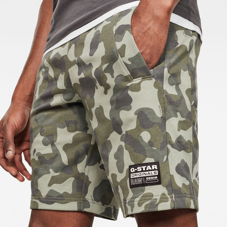 G-Star RAW® Brush Camo Sweat Shorts Grey detail shot