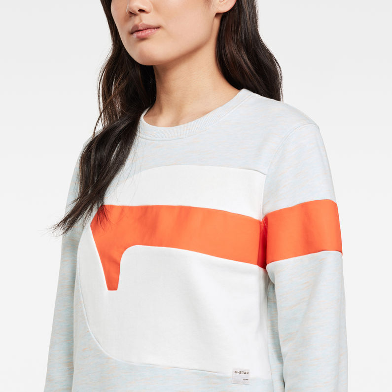 G-STAR® Sweat Boyfriend G-stripe Slit Gris detail shot