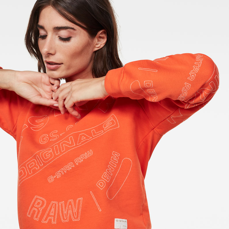 G-Star RAW® Xzula Originals Embro Sweater Orange detail shot