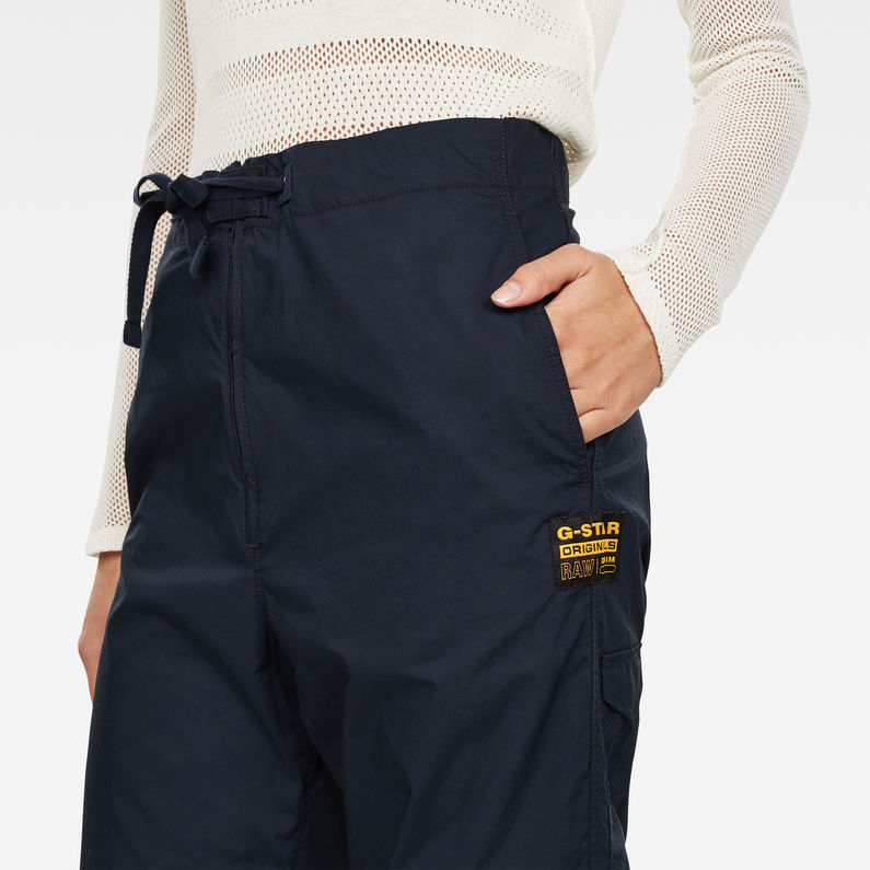 G-Star RAW® 3D Utility High Loose Crop Broek Donkerblauw detail shot