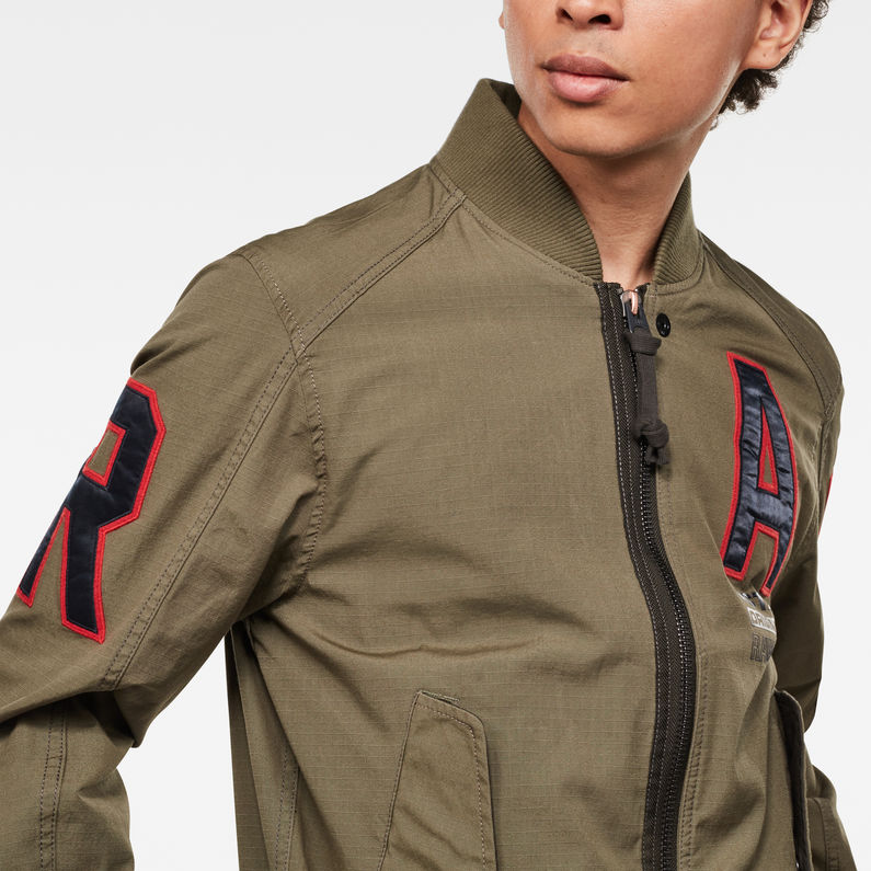 G-Star RAW® Arris Unpadded Artwork Bomber Jacket 緑 detail shot