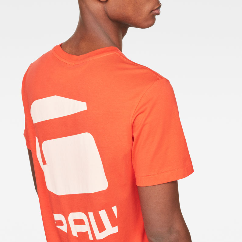 G-Star RAW® Big Logo Back GR T-Shirt Oranje detail shot