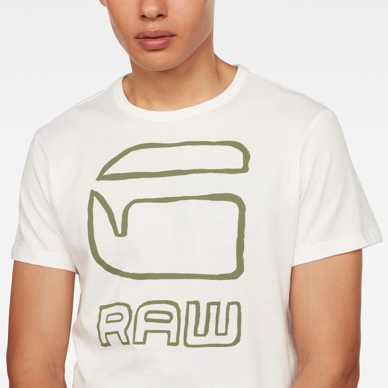 G-Star RAW® Graphic GR T-Shirt Beige detail shot