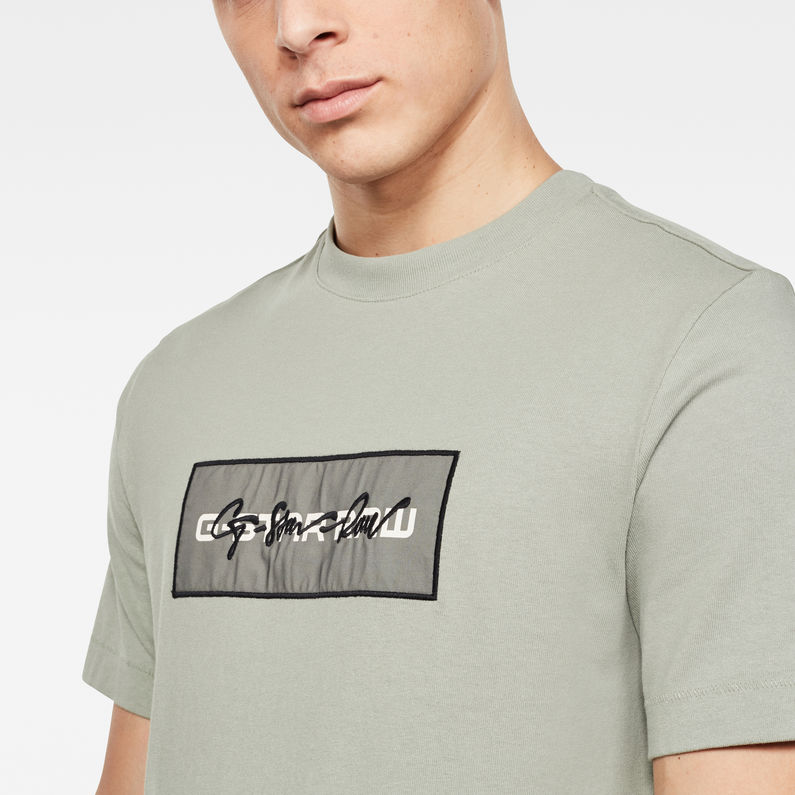 G-Star RAW® Box Logo Embro GR T-Shirt Grün detail shot
