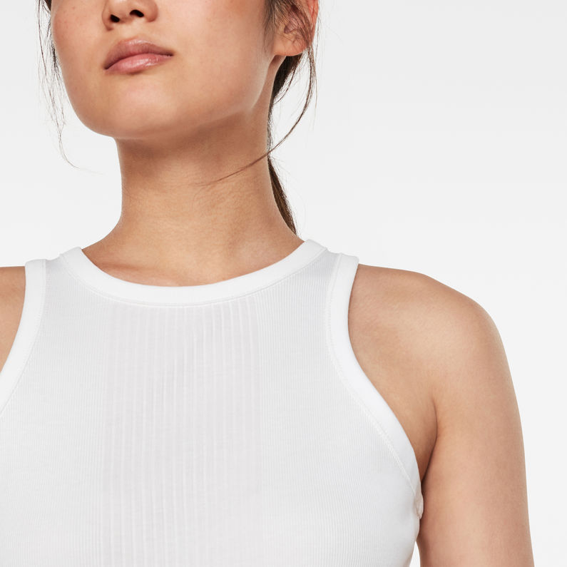 G-Star RAW® Rib Slim Tanktop White detail shot