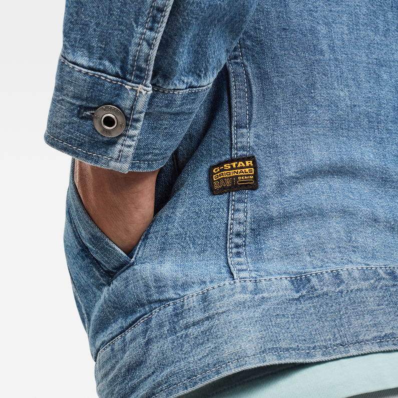 G-STAR® 3301 Slim Jacke Mittelblau detail shot