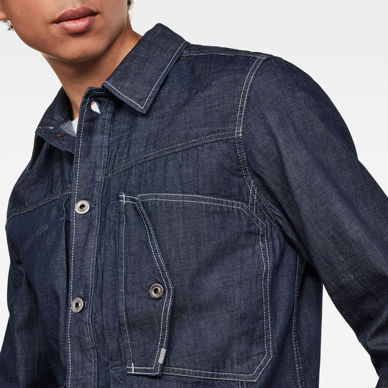 G-STAR® Scutar Slim Jacket Bartack Dark blue detail shot