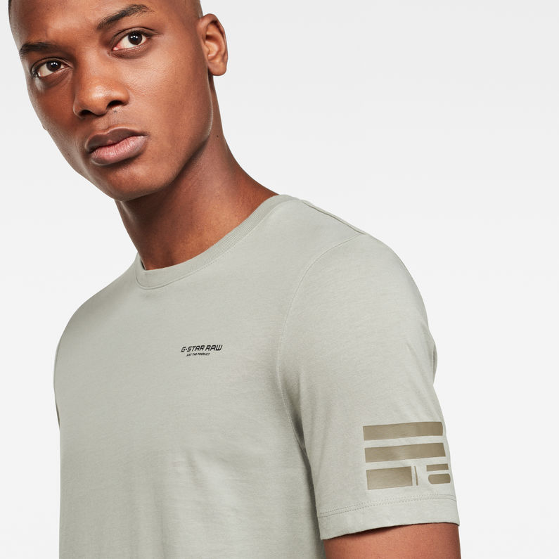 G-Star RAW® Flag Text GR Slim T-Shirt Green detail shot