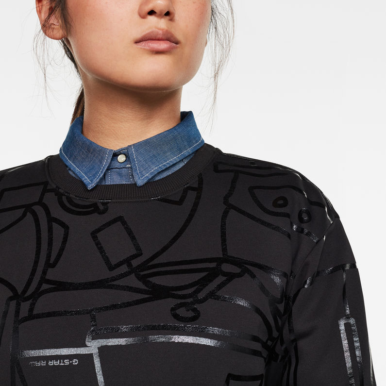G-Star RAW® Pull Line Art Allover Xzyph Noir detail shot