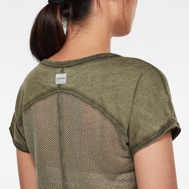 G-Star RAW® Eyben Mesh Slim Top Grey detail shot