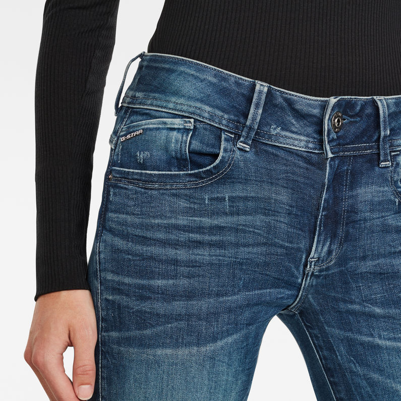 G-STAR® Lynn Mid Skinny Ripped Edge Ankle Jeans Medium blue