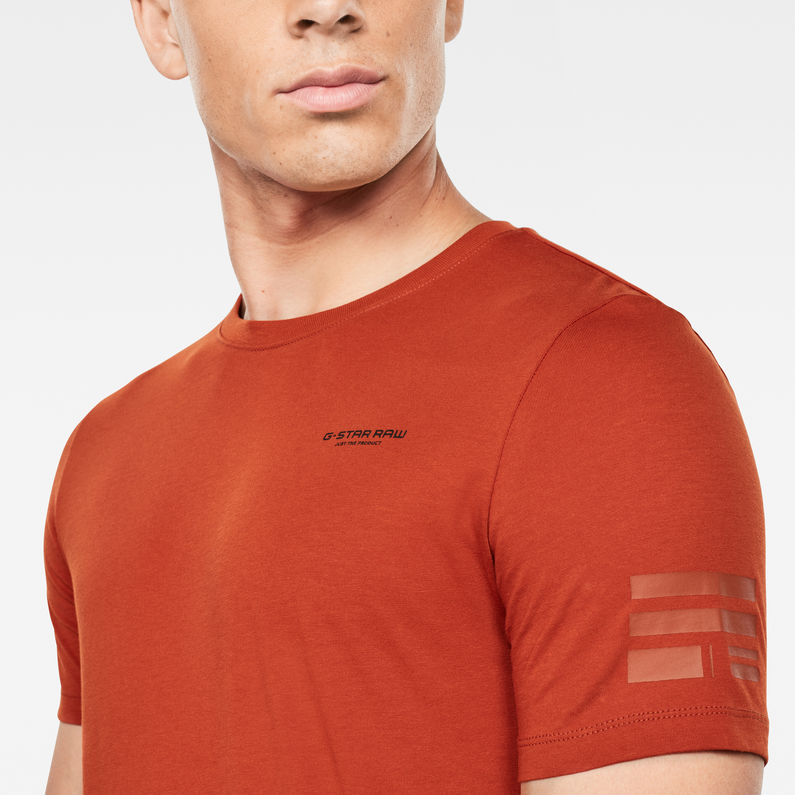 G-Star RAW® Text GR Slim T-Shirt Orange detail shot