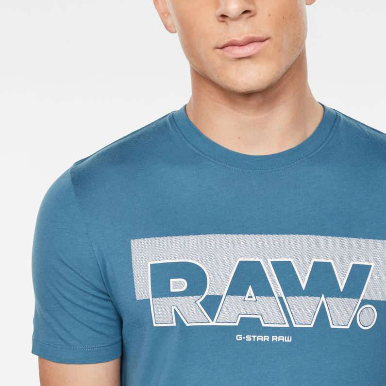 G-Star RAW® Raw. Graphic Slim T-Shirt Midden blauw detail shot