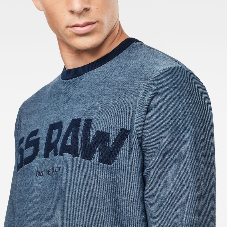 G-Star RAW® Gsraw Knit Round Neck Sweater ミディアムブルー detail shot