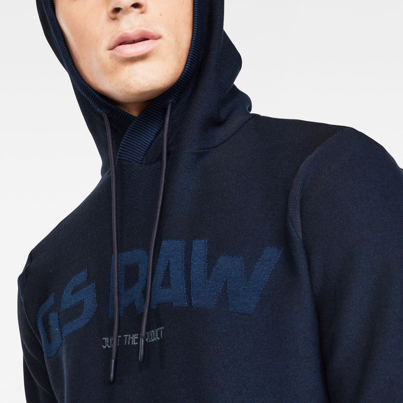 G-STAR® Gsraw Hooded Knit Sweater Dark blue detail shot