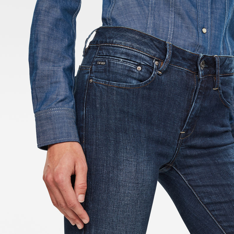 G-Star RAW® Midge Zip Mid Skinny Jeans Donkerblauw