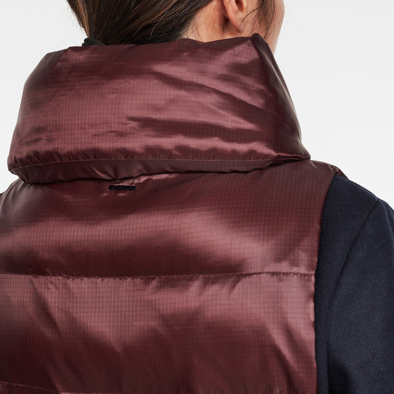 G-STAR® Padded Belted Vest Purple detail shot