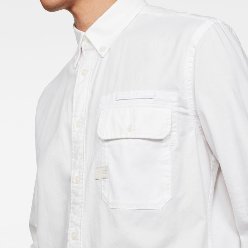 G-STAR® Bristum Flap Button Down Slim Hemd Weiß