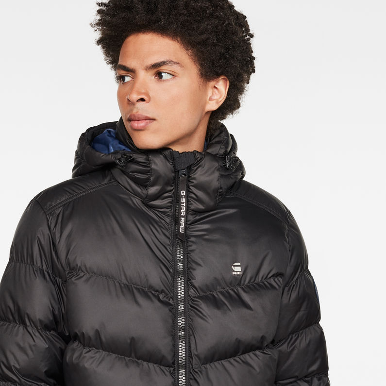 G-STAR® Whistler Hooded Puffer Jacket Black detail shot