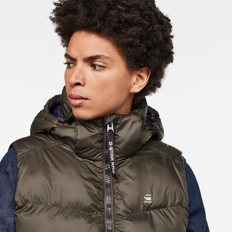 G-STAR® Whistler Hooded Vest Grey detail shot