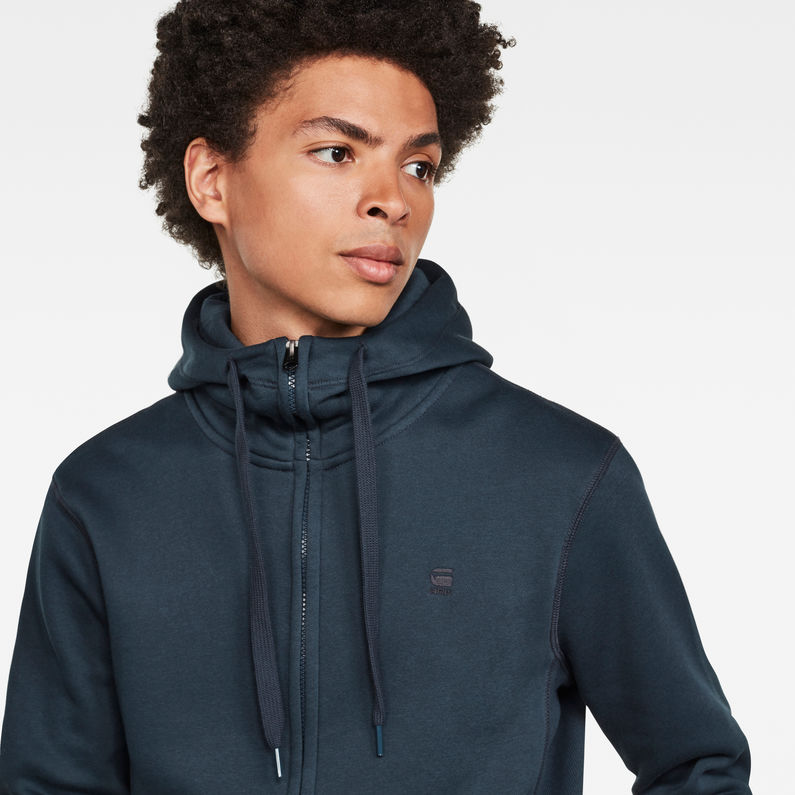 G-Star RAW® Premium Core Hooded Zip Sweater Medium blue detail shot