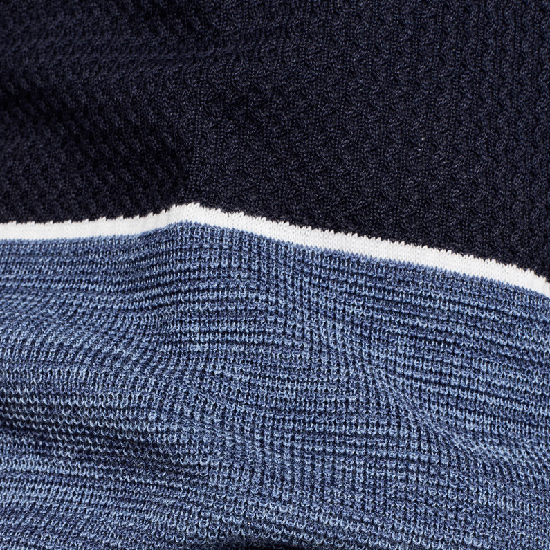 G-Star RAW® Raglan Block Stripe Knitted Sweater ミディアムブルー fabric shot