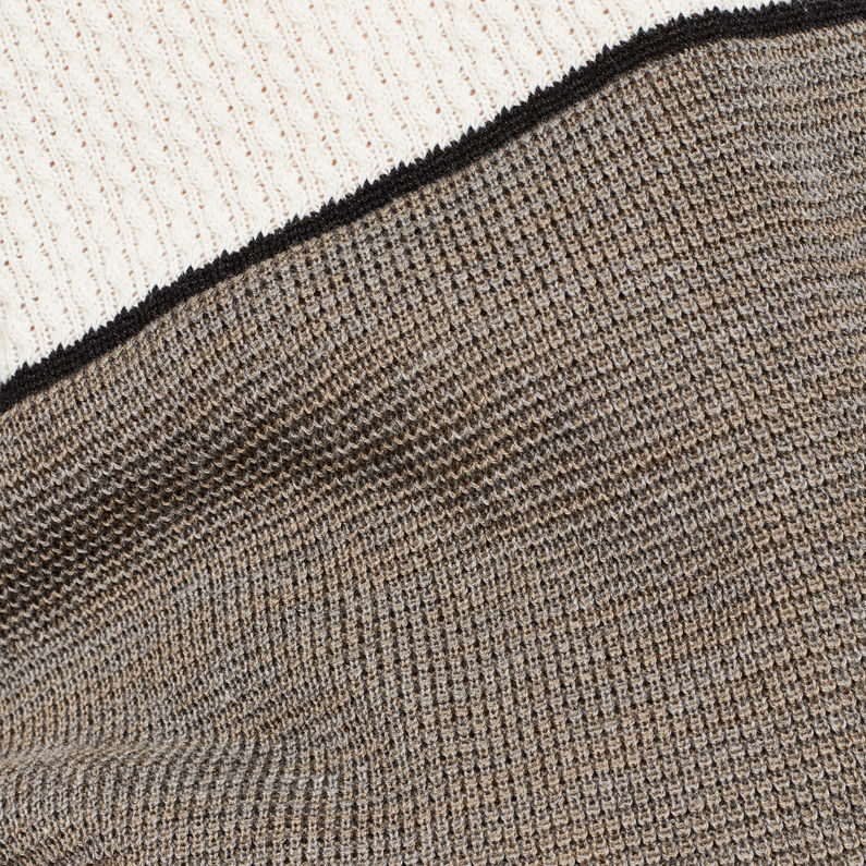 G-Star RAW® Raglan Block Stripe Gebreide Trui Grijs fabric shot