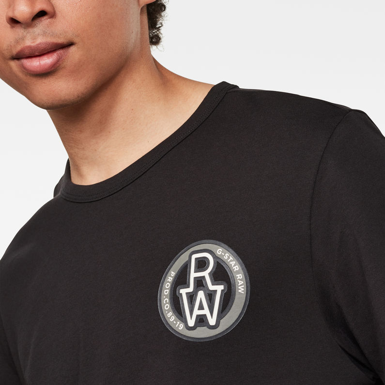 G-Star RAW® Round RAW Badge T-Shirt Black detail shot