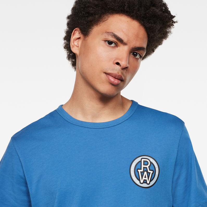 G-Star RAW® Round RAW Badge T-Shirt Medium blue detail shot