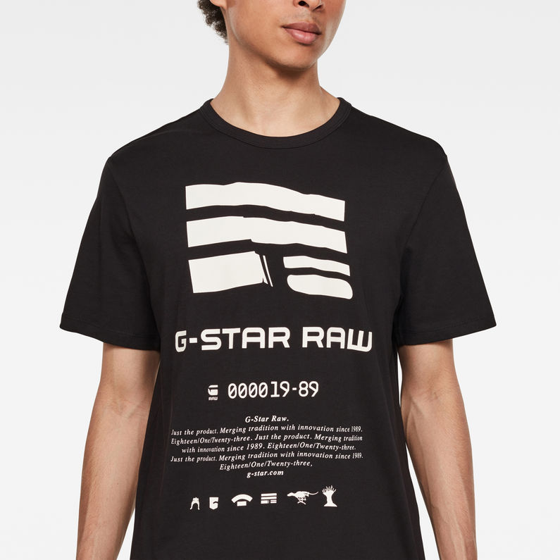 G-Star RAW® Flag Graphic T-Shirt Schwarz detail shot