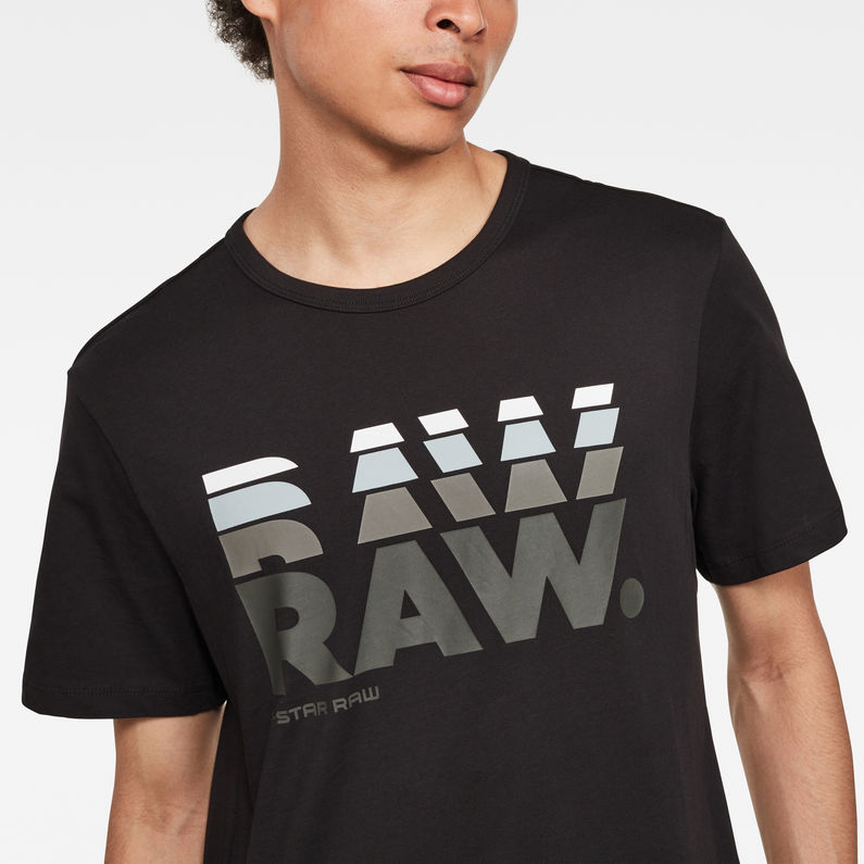 G-Star RAW® RAW. Stacked Logo T-Shirt Black detail shot