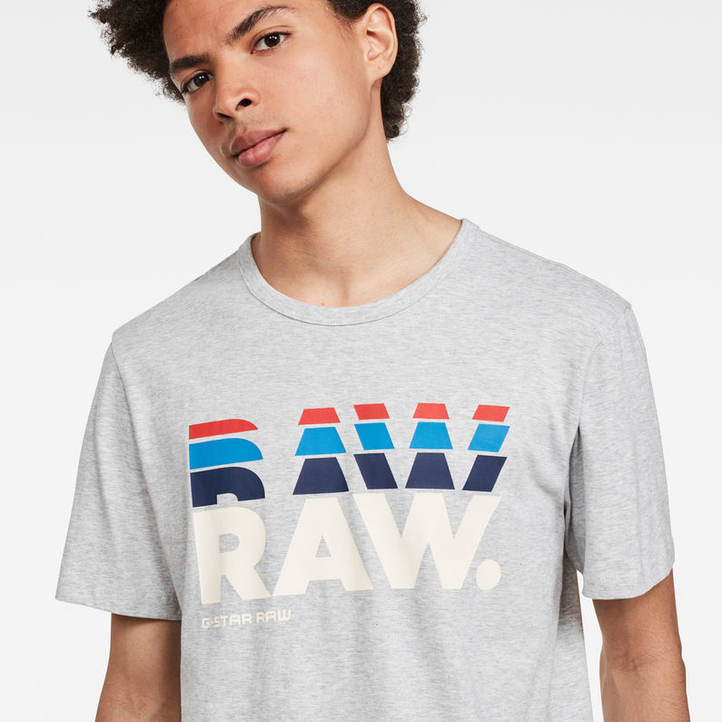 G-Star RAW® RAW. Stacked Logo T-Shirt Grey detail shot