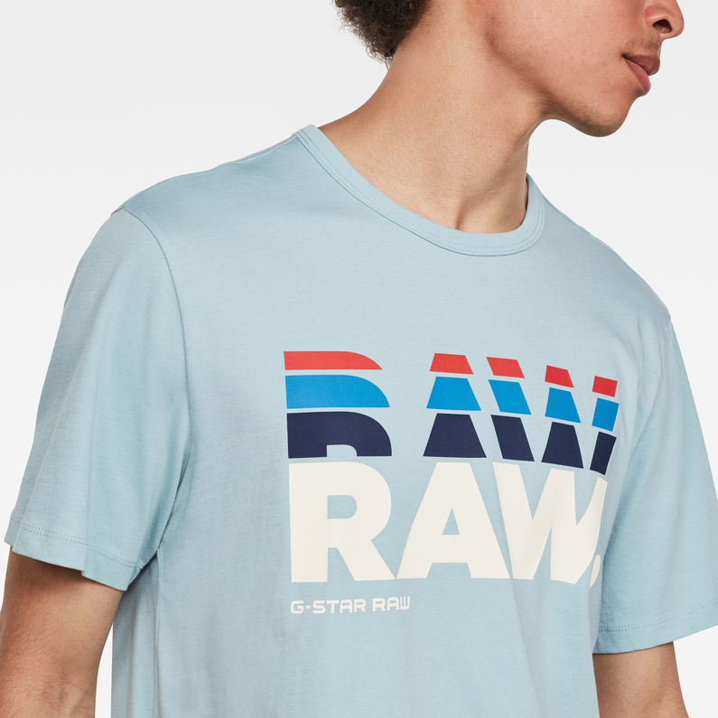 G-Star RAW® RAW. Stacked Logo T-Shirt Light blue detail shot