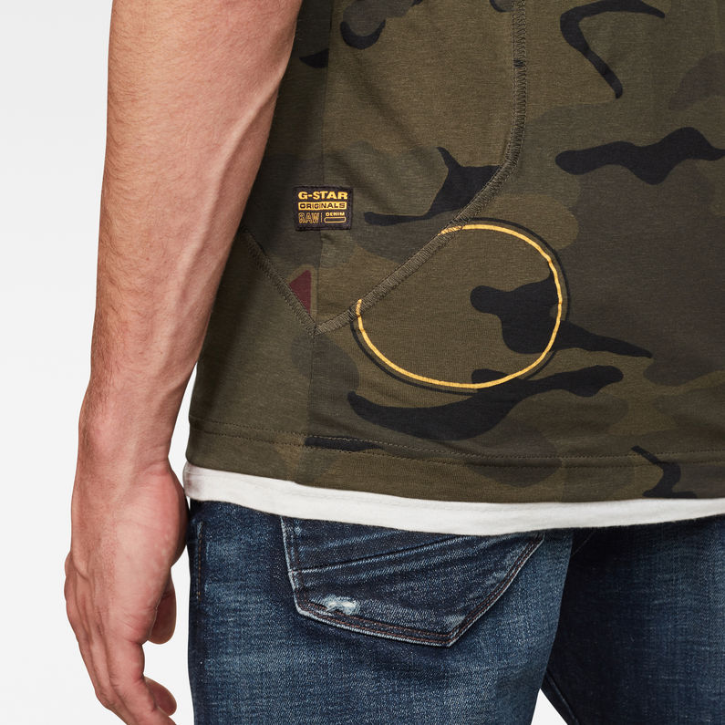G-Star RAW® Circle Camo AOP T-Shirt Green detail shot